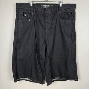 Coogi Men's Black Jean Shorts Flap Pocket Hip Hop Streetwear Y2K Baggy Size 42‎